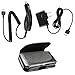 Fenzer Black Travel Auto Car Home Wall Charger Leather Case Pouch for Samsung SCH r210 r210a Spex r211 r400 r410 r520 Trill r610 u490 Trance u4700 Gleam u750 Alias 2