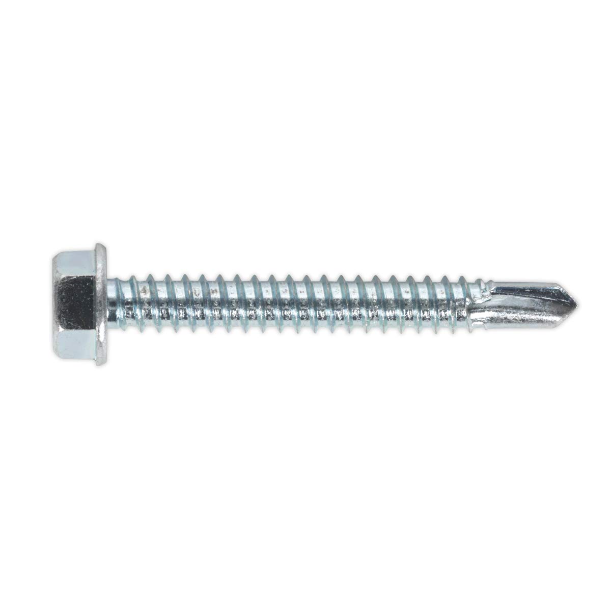 Sealey Sdhx6350 Self Drilling Screw 6.3 X 50Mm Hex Head Zinc Din 7504K 100Pc
