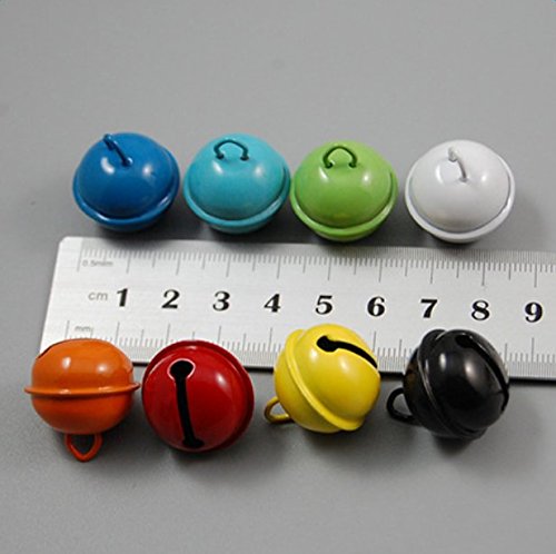 Da.Wa 50pcs Jingle Bells Pet Collar Pendant Loose Beads Charms Jewelry Making Craft(Assorted Color)
