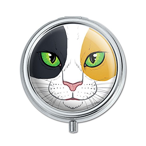 Calico Cat Face Pet Kitty Pill Case Trinket Gift Box
