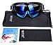 MOTINE Outdoor Sports Ski Goggles,UV Protection Windproof Ski Glasses for CS Army Tactical Military,Snowmobile,Bicycle,Motorcycle (Black&Blue)