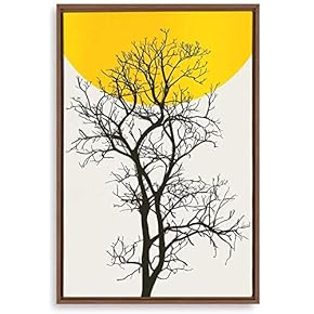 Framed Canvas Home Artwork Decoration Nordic Style Moon Canvas Wall Art for Living Room, Bedroom - 16x24 inches