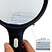 Pilos 5.5 Inch Extra Large Magnifying Glass with 3 LED Light, Nydotd 2X 5X Zoom Lens Illuminated Jumbo Handheld Lighted Magnifier for Reading Low Vision Macular Degeneration Craft and Hobby, Black