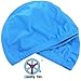 QY 2Pack Superior Polyester Cloth Fabric Bathing Cap Swimming Caps Swimming Hats for Water Sports,Sky Blue Color