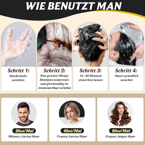 Black Hair Dye Shampoo for Grey Hair, Instant Hair Colour Shampoo for Men and Women, Black Hair Dye Shampoo 3 in 1, Hair Colour, 500 ml