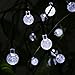 Lumitify 2 Pack Globe Solar String Lights Outdoor, 19.7ft 30 LED Fairy Crystal Ball Solar Decorative Lights (White)