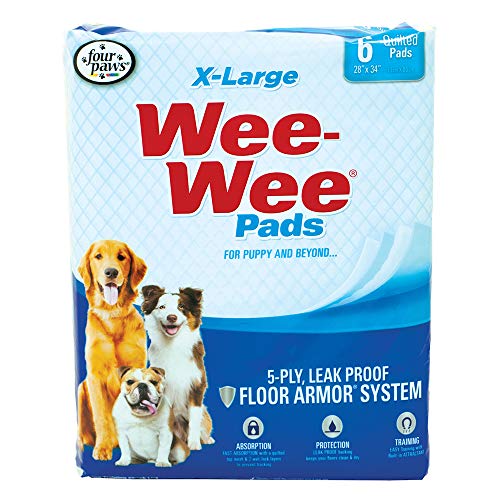 Wee Wee Dog Pee Pads Extra Large | 6 Count | Puppy Training Pee Pads for Dogs | XL Size