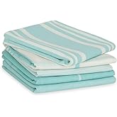 U UAIREMSIC 5-Pack Large Cotton Kitchen Towels 20"x28" – Aqua Blue Dish Towels for Drying Dishes, Cleaning, Baking, Cooking – Quick-Dry, Lint-Free, Machine Washable Tea Towels for Kitchen Use