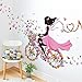 55 x 28 Inch DIY Butterfly Flower Wall Sticker for Kids Rooms Wall Decal Bicycle Love Girls Poster Stickers Mural Home Decoration Living Room Decor adesivo de Parede