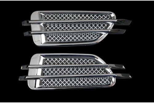 Paramount Restyling 61-0201 Chrome Fender Overlay - Small Single Bar-Wire Mesh Style-Soft Edge Perimeter - Pair