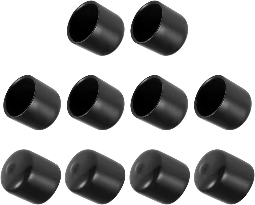 MACHSWON 10pcs Black Rubber Round End Caps, 22mm ID, Vinyl Thread Protectors for Screws, Tubes, Cables, Wires, etc — image 1