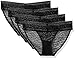 Calvin Klein Women's 4 Pack Stretch Lace Bikini Panty, Black, Medium