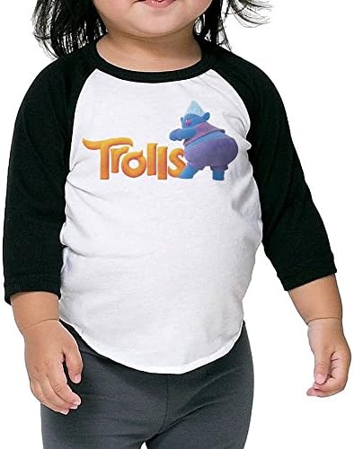 LOVEGIFTTO KID Child/Infant Cute Trolls Movies O-Neck 3/4 Sleeve Raglan Tee Shirt 3 Toddler