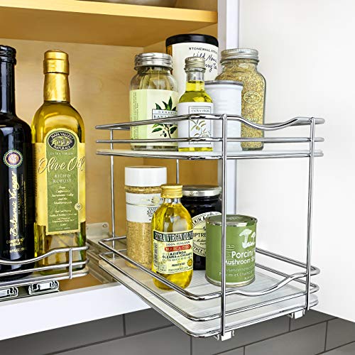 Lynk Professional 430622DS Slide Out Double Spice Rack Kitchen Upper Cabinet Organizer, 6