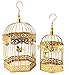 Bellaa 23592 Antique Vintage Bird Cages Metal 2Pcs 20 inch 16 inch Golden (Gold 23592, Large)thumb 2