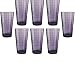 Circleware Plum Drinking Glasses, Huge Set of 8, 17 oz, Heavy Base Highball Tumbler Beverage Ice Tea Cups, Home & Kitchen Entertainment Glassware for Water, Juice, Milk, Beer