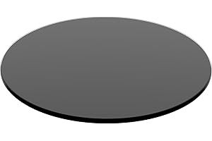 TANSOLE 24 inch Tempered Glass Table Top Various Sizes Black Round Polished Edge Glass Table Top Multipurpose Countertop for Home Office Bar (Black - 1/4" Thick Round, 24 inch)