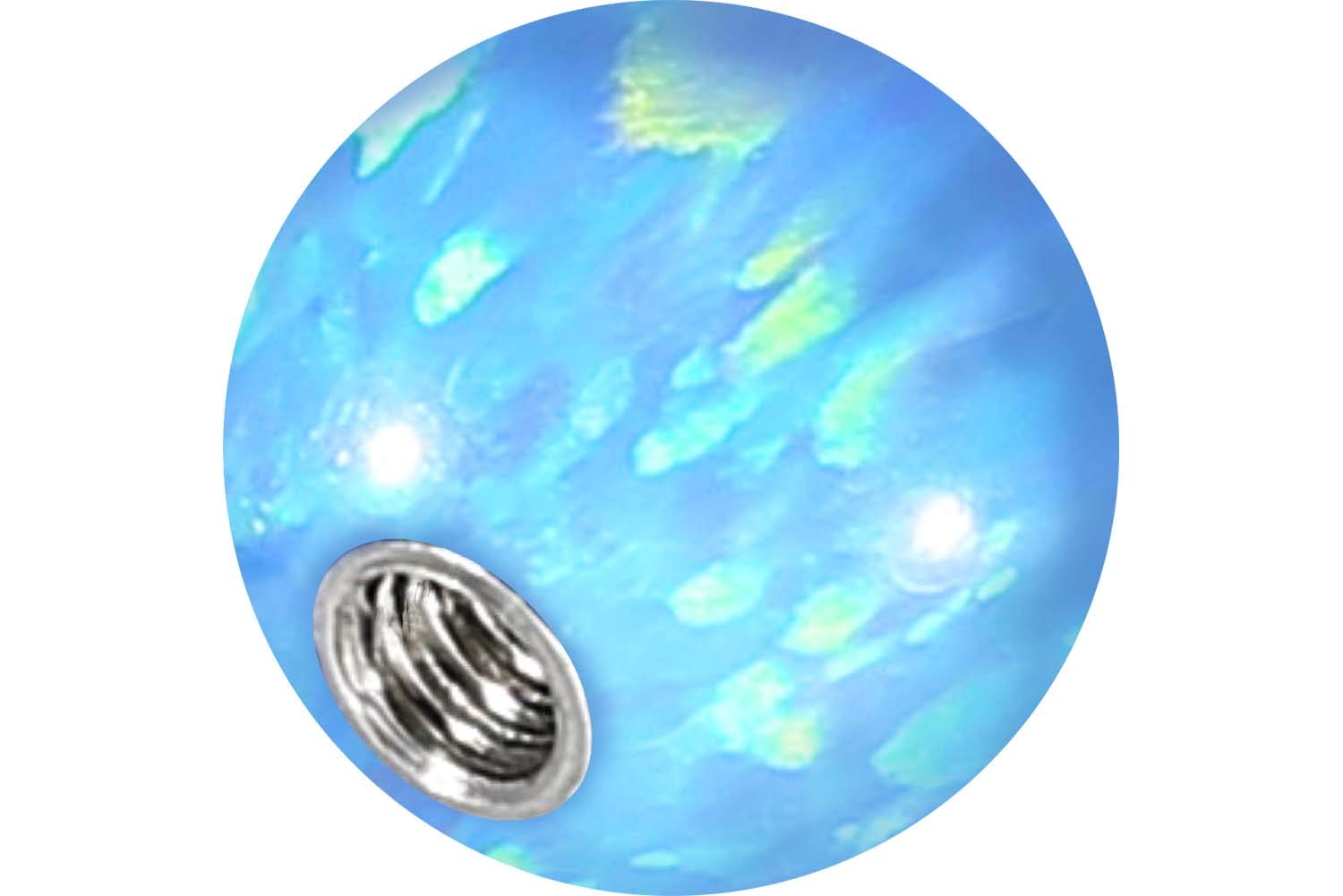 PIERCINGLINE® Synthetic Opal Balls with Inner Threads Made of Surgical Steel, Opal,