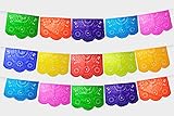 Fiesta Brands 50 Panel Pack. Mexican Papel Picado Banner.Colores de Primavera.Over 75 feet Long for Maximum Coverage. Vibrant Colors Tissue Paper. Medium Size Panels. Multicolored Flowers Design