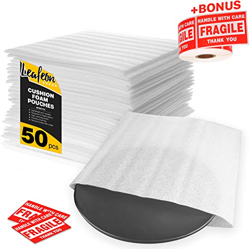 9.5" x 9.5" Foam Wrap Pouches Cushioning for Packing Moving Shipping and Storage Supplies - Foam Pouches is Great Alternative to Air Sheets and Bubble Packing Envelopes - 50 Pack - Thumbnail 6