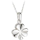 Failte Silver Shamrock Necklace 18 Inches Standard Chain Made in Ireland