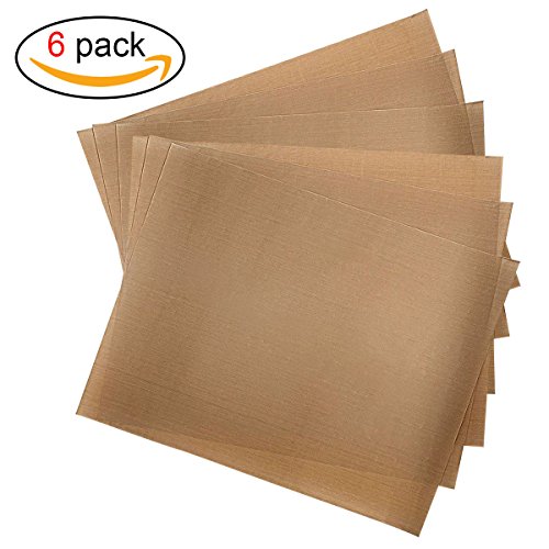 Adecco LLC 6 Pack Nonstick Oven Liners Heat Resistant Craft Mat Heat Press Transfer Sheets (16 x 12 Inch) (6)