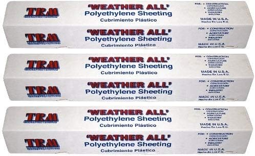 TRM Manufacturing 410C Weatherall 4 Mil Clear Poly Plastic Sheet, 1 Box of 100 Feet Long by 10 Feet Wide ((Set) of 3)