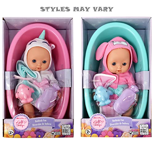 Bathtub Baby Doll, Bath Time Set 10 Inch Doll with Tub, Toy Soap, Wash