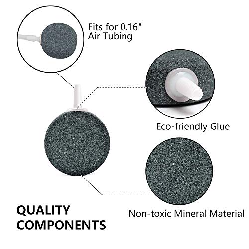 SNOMEL 10 Pcs 1.6 inch Small Round Air Stone Bubble for Aquarium Fish Tanks, Oxygen Diffuser Stone Air Bubbler Aerator for Hydroponics Nutrient Compost Tea