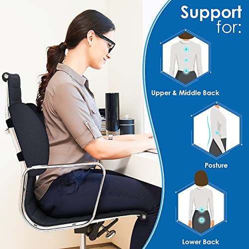 QUTOOL Lumbar Support Pillow for Office Chair Memory Foam Chair Back