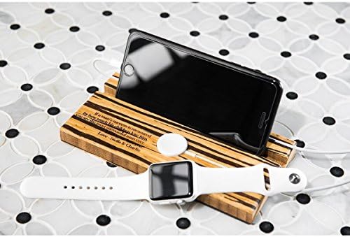 Apple Watch iWatch Men Gift Him Phone Stand Dock Dad Mom Boyfriend Personalized Man Charging Station Wood Techie iPhone Tiger Stripe Limited