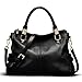 AINIMOER Womens Genuine Leather Vintage Tote Shoulder Bag Top-handle Crossbody Handbags Large Capacity Ladies' Purse (Black)