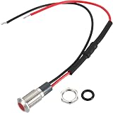 PATIKIL 8mm AC 220V LED Indicator Lights Panel Mount Waterproof Signal Red view 4
