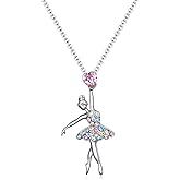SUMFAN Ballerina Ballet Necklace Gifts for Girls Women,Dance Recital Gifts for Girls Ballet Pendant Jewelry for Daughter
