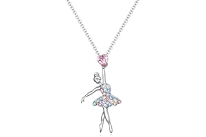 SUMFAN Ballerina Ballet Necklace Gifts for Girls Women,Dance Recital Gifts for Girls Ballet Pendant Jewelry for Daughter
