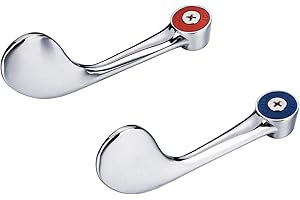 Phivan Commercial Faucet Parts Faucet Handle Replacement Kit - 2 Pack Wrist Blade Handles Lever Handles for Industrial, Restaurant, Commercial Sink Faucet, 0.43" Round Stem Hole