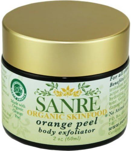 SanRe Organic Skinfood - Orange Peel - USDA Made with Organic Orange Body Exfoliator For Normal/Oily to Combination Skin