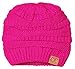 Black Thick Slouchy Knit Oversized Beanie Cap Hat,One Size,Neon Pink.Neon Pink