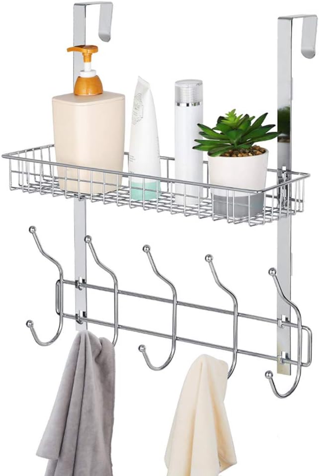 Best Over Door Coat Rack Shelf Basket
