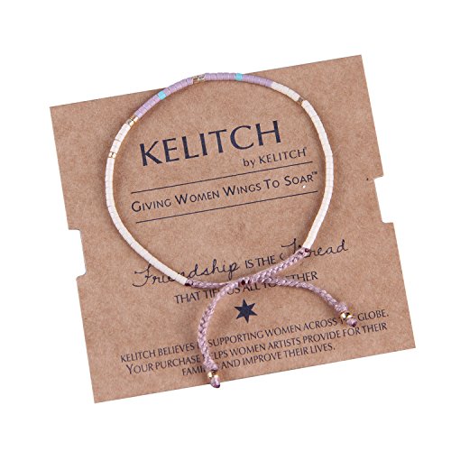 Kelitch multicolor crystal shell beaded bracelets handm…