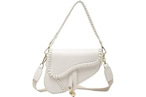 PURFANREE Women Trendy Saddle Shoulder Bag Clutch Purse Underarm Handbag Satchel HandBag Crossbody Bag