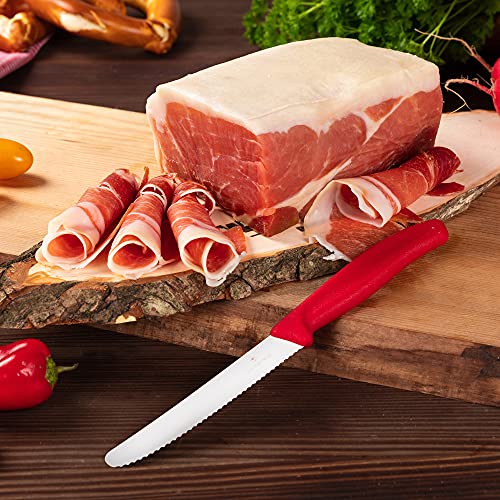 WURSTBARON® Serrano Schinken Set – 1kg Serrano Schinken am Stück ohne Knochen, Geschenkset mit Brett & Messer