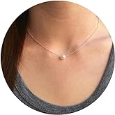 Pearl Necklaces for Women,14K Real Gold Plated Dainty Cute Pearl Necklace for Women Handmade Pearl Chain Necklace Everyday Jewelry Gift