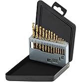 LudoPam Left Hand Drill Bit Set-13 Piece HSS4241 with Titanium Nitride Coating,135 Degree Tip,Kit for Hardened Metal,Cast Iro