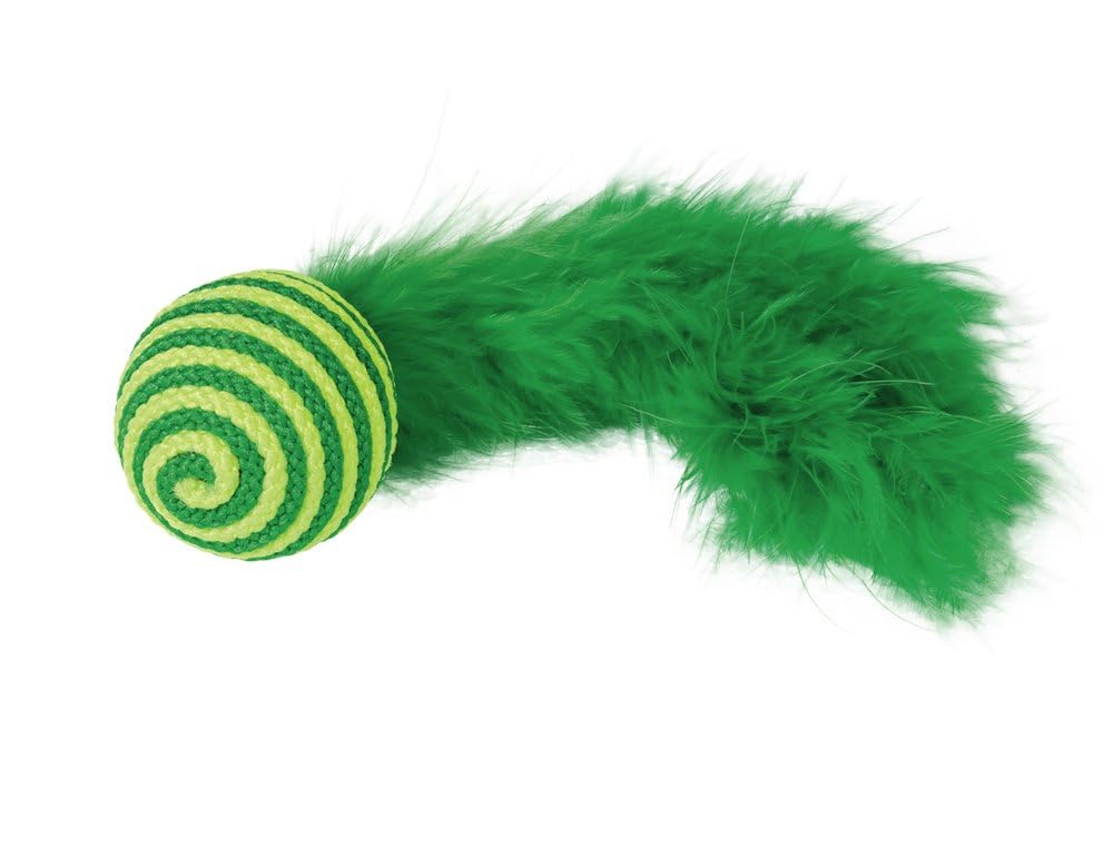 Nobby Ball with Rattle and Feathers 19 cm, Cat Toy, Pet Toys