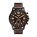 Fossil Q Men's Nate Stainless Steel and Leather Hybrid Smartwatch, Color: Black, Brown (Model: FTW1159)