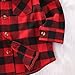 Kids Little Boys Girls Baby Long Sleeve Button Down Red Plaid Flannel Shirt Plaid Girl Boy NB-6T(2-3T, Red)