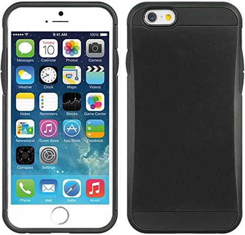 Premium Iphone 6 6s Travel Case Holder Slim Black Dual Layer Protective Cover and Cleaning Cloth and Protector