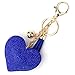 Elesa Miracle Girl Women Love Heart Tassel Keychain, Purse Bag Charm, Handbag Accessories, Car Key Chain (Dark Blue)