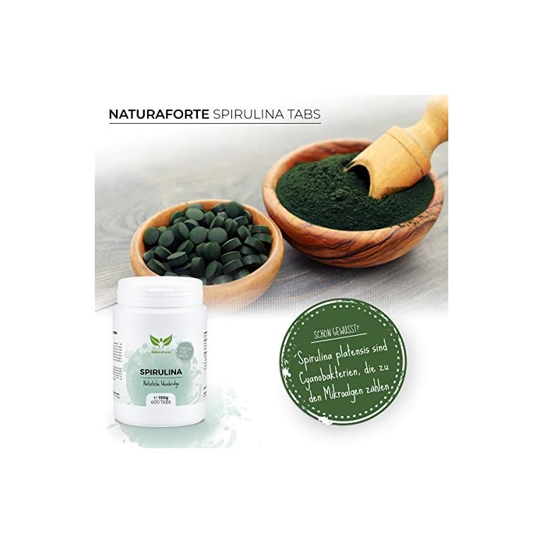 NaturaForte Spirulina Tabletten 3 Monate Vorrat Hochdosiert